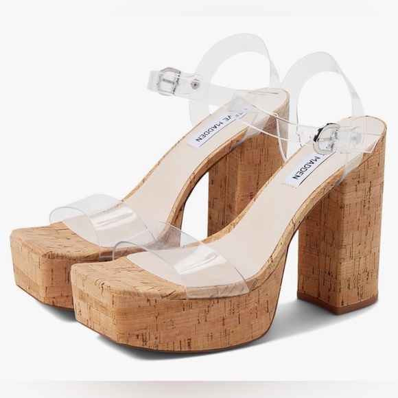 Steve Madden Suri Clear Platform Sandal Women’s Size 8.5 - Picture 1 of 7